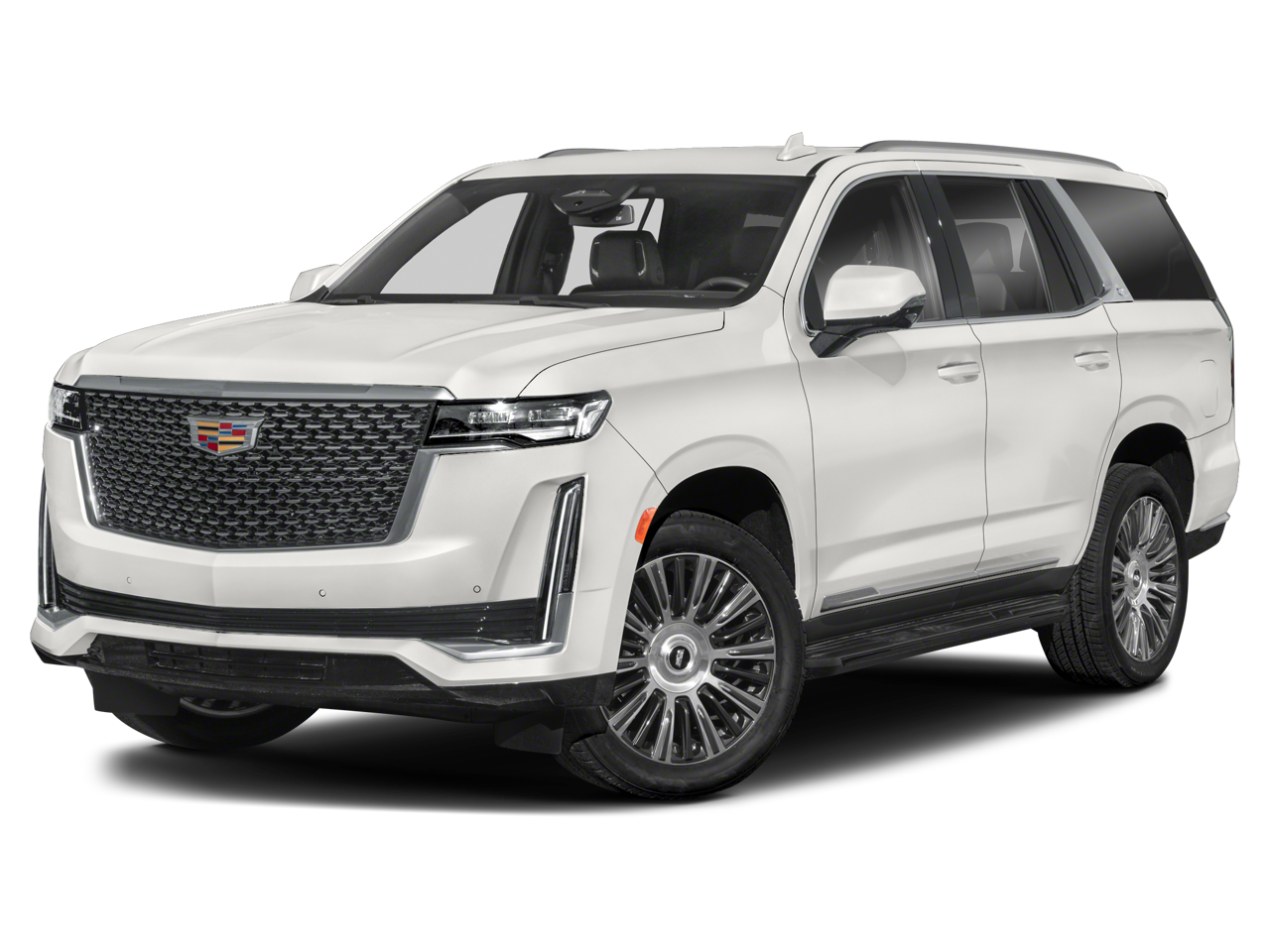 2022 Cadillac Escalade Premium Luxury in Satin Steel Metallic — front three-quarter view