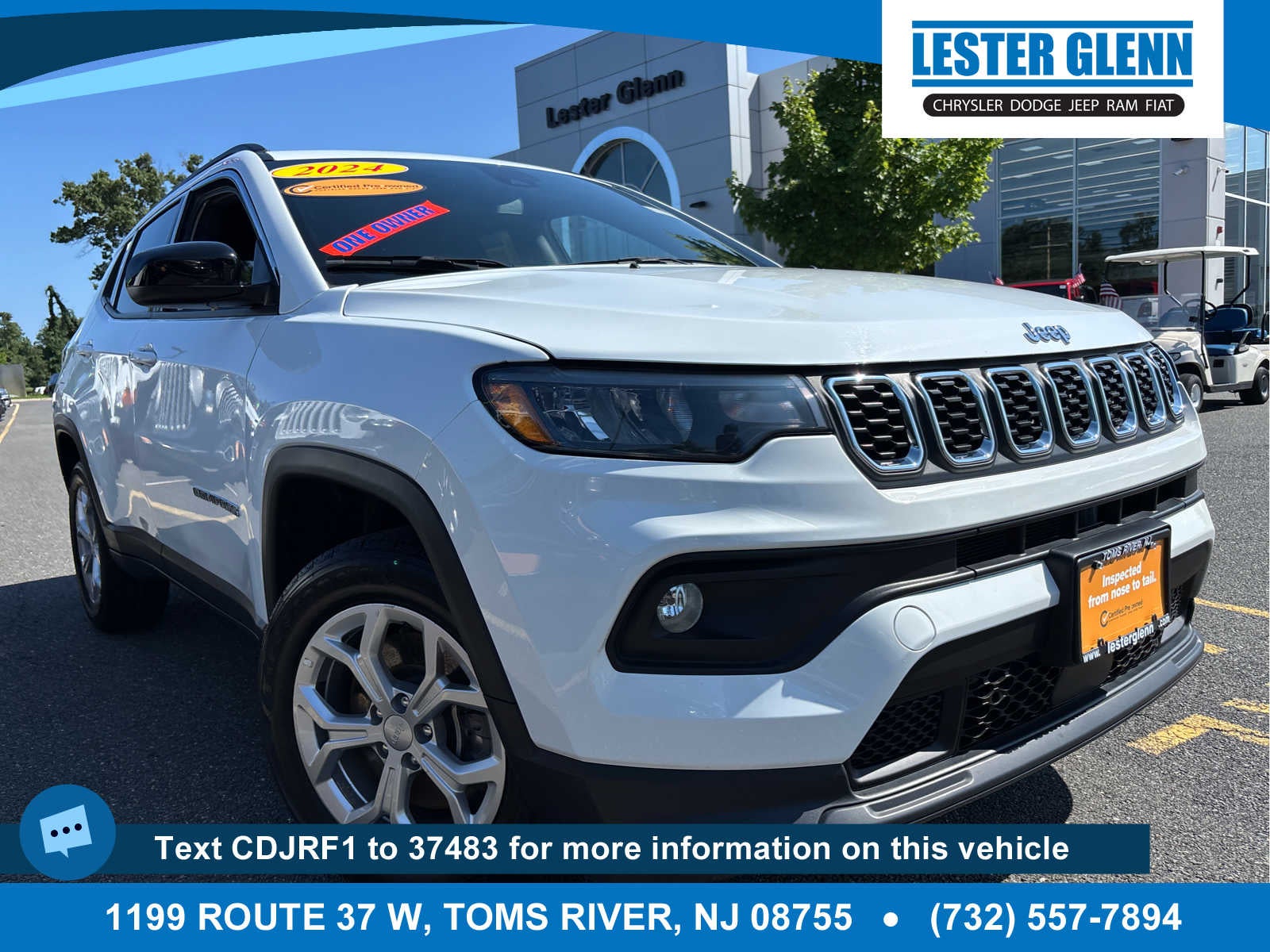 2024 Jeep Compass Latitude in Bright White Clearcoat — front three-quarter view