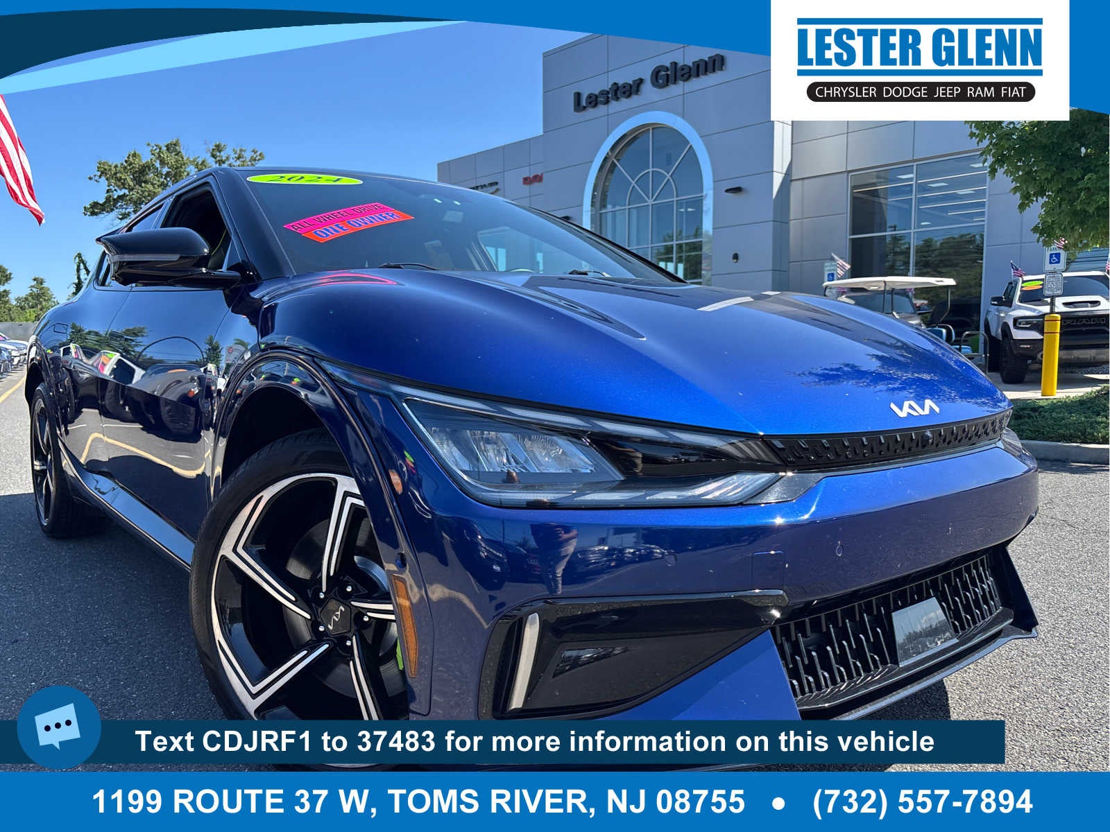 2024 Kia EV6 GT in Yacht Blue — front three-quarter view