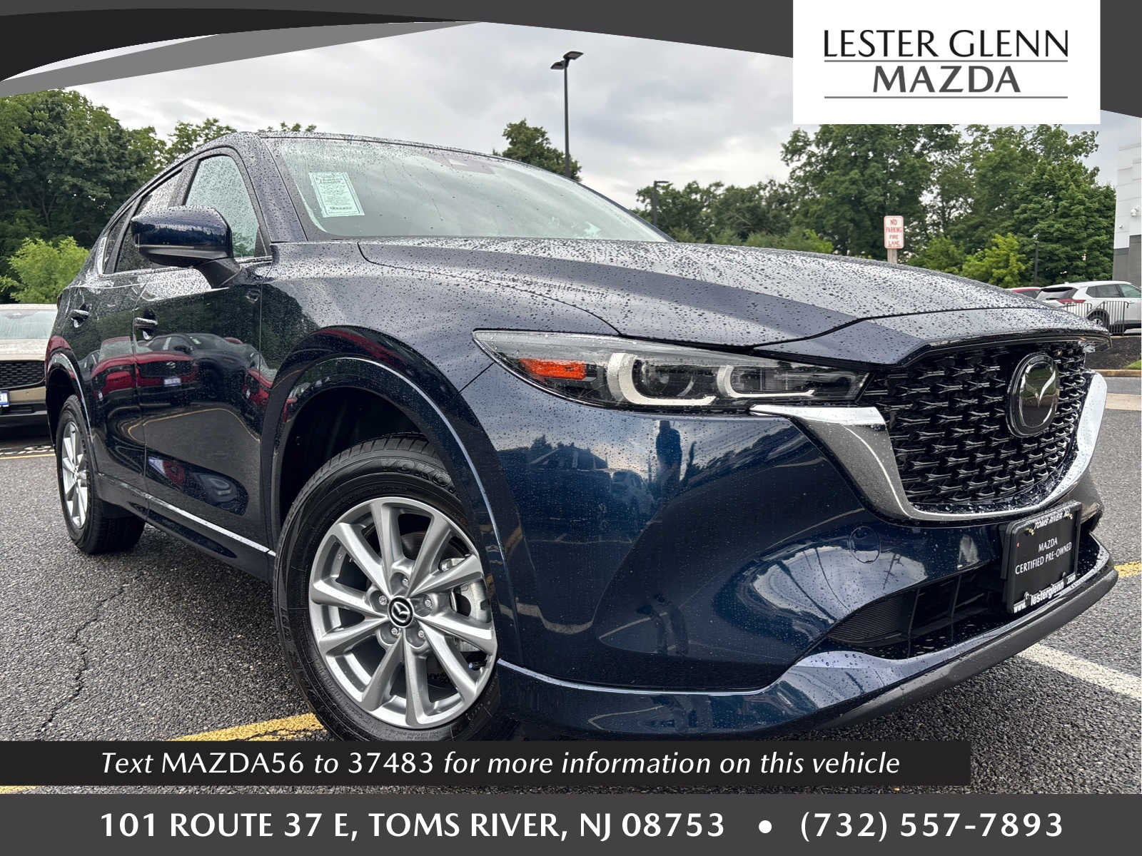 2025 Mazda Mazda CX-5 2.5 S Preferred Package in Deep Crystal Blue Mica — front three-quarter view