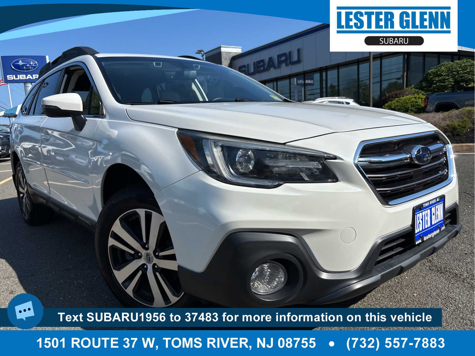 2019 Subaru Outback Limited in Crystal White Pearl — front three-quarter view
